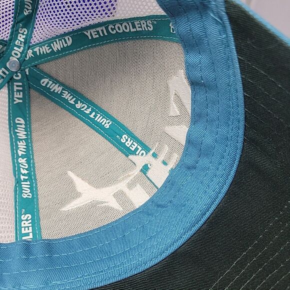 Yeti Coolers Turquoise Tarpon Shark Fish Snapback Trucker Mesh Hat Ball Cap 2016 - Picture 8 of 10